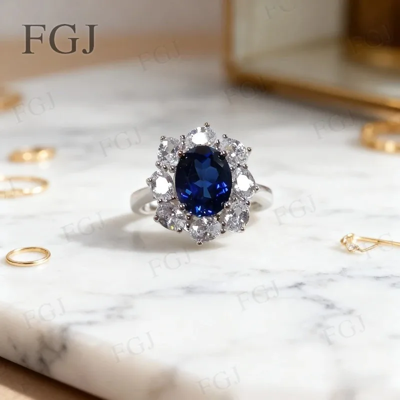 Lab Ruby Columbia Sapphire Padparadscha Ring 925 Sterling Silver Unique Jewelry for Women Engagement Wedding Party Jewelry Gifts