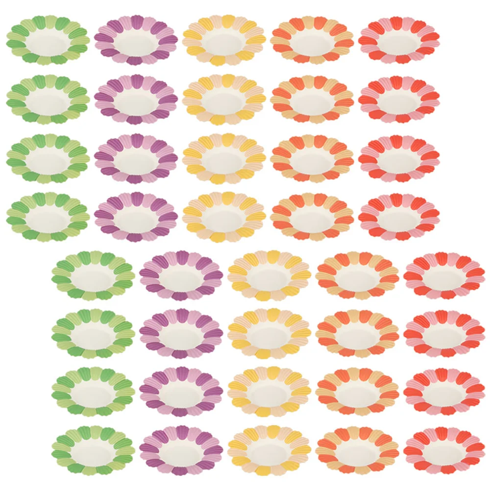 

100 Pcs Paper Plates Flower Cake The Flowers Dinner Tableware Festive Party Dish Child