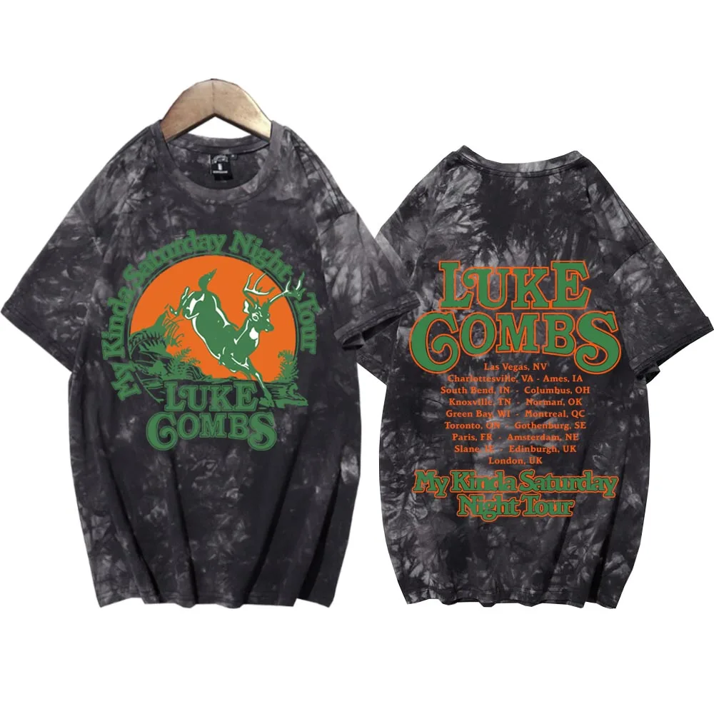 

Футболка Luke-Combs Tour 2026 Tie Dye для мужчин и женщин, повседневная рубашка с круглым вырезом в стиле Харадзюку, топы