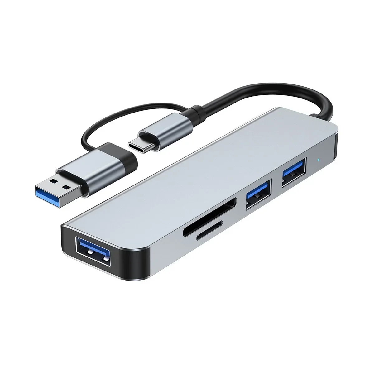 

5 Ports 2-In-1 USB 3.0 HUB Type-C Adapter USB3.0+USB2.0+SD+TF Multi-Port USB Splitter Expander For PC Computer