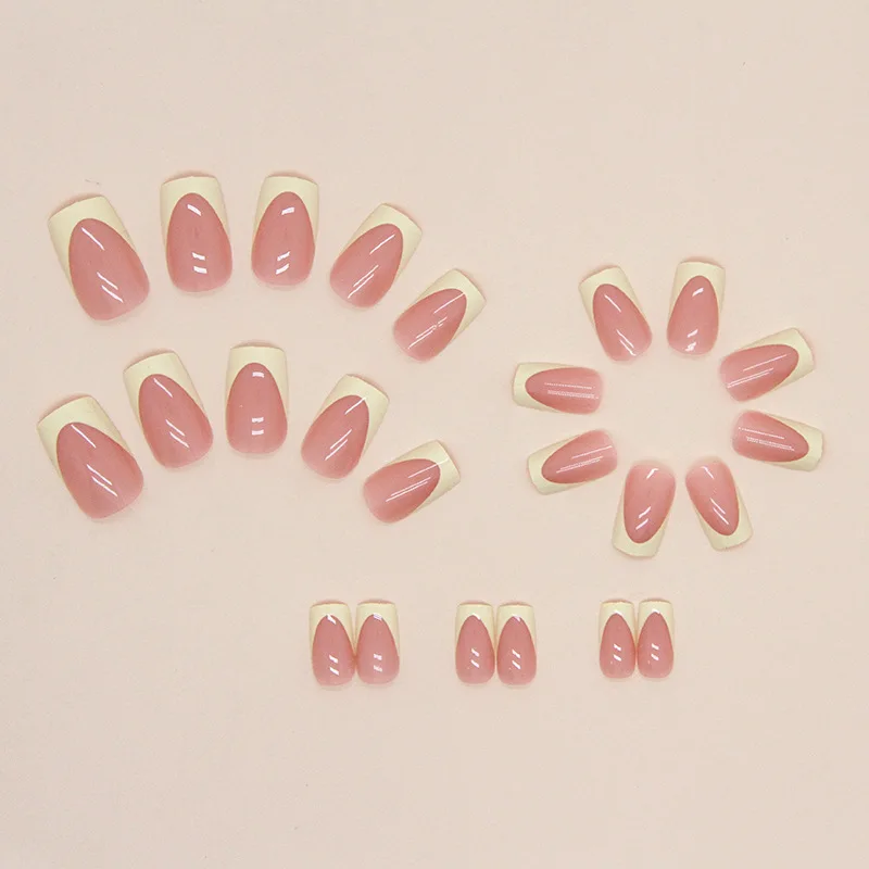 Uñas postizas para manicura, Uñas postizas de longitud media, cuadradas, extraíbles, baratas, para primavera y verano, 24 piezas