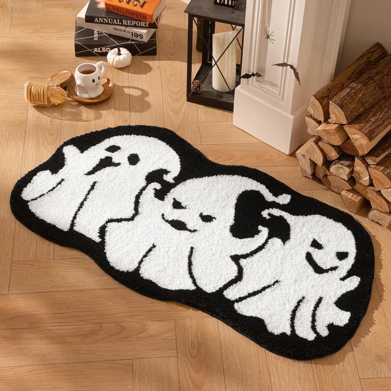 

Imitation Cashmere Halloween Ghost Bat Door Mat Alien Horror Floor Mat Bathroom Floor Mat Festival Decoration Floor Mat