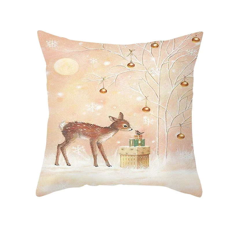 Merry christmas home decor  cushion cover  ornament pillowcase Natal Navidad 2024 new year gifts 45x45cm