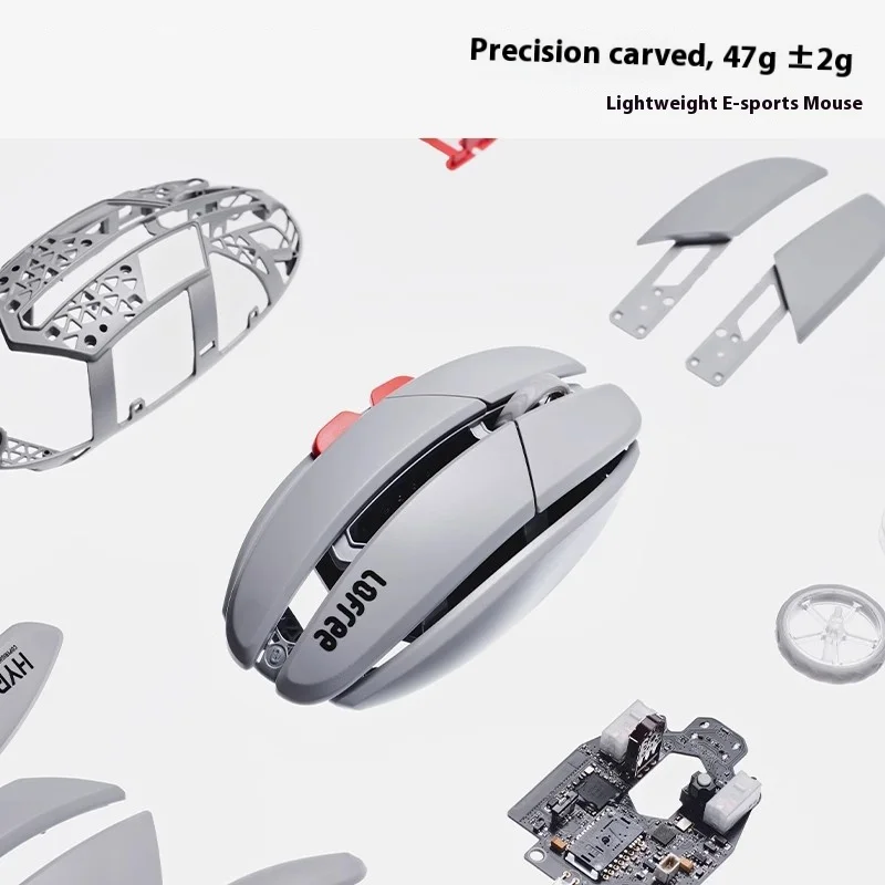 Mouse Gaming Nirkabel Bluetooth Tri Mode Lofree Hypace Baru Sensor Paw3950 8k Untuk Laptop Desktop Aksesoris Gaming