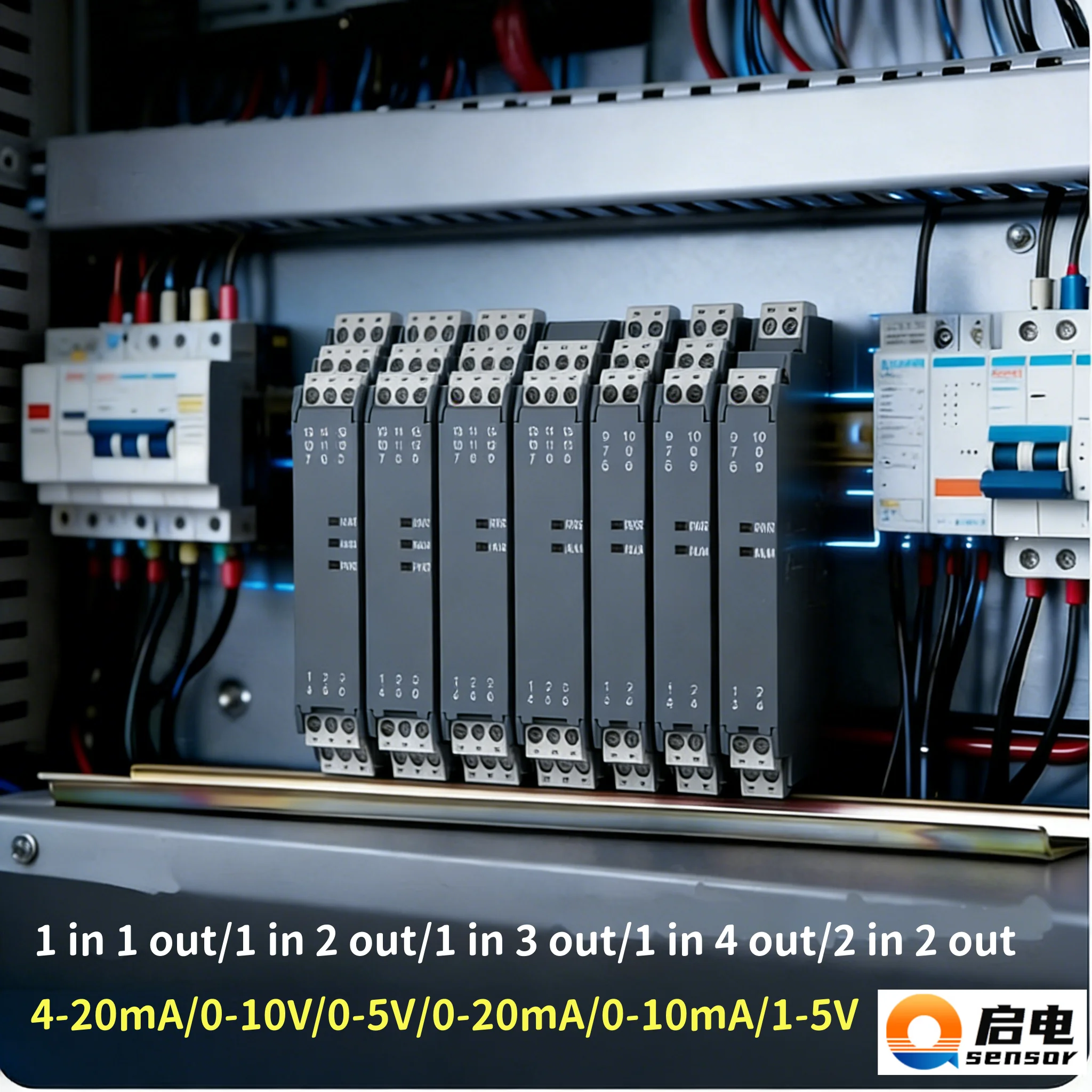 4-20mA to 0-10VAnalog Signal Isolator 0-5V 0-10V 1 in 1 Out DC24V Galvanic Signal Converter