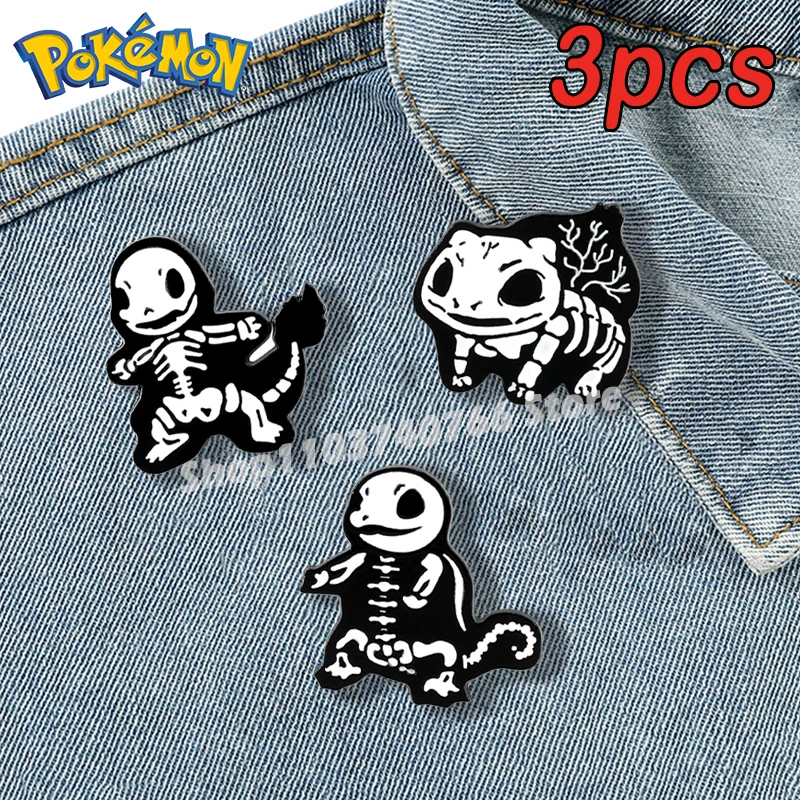 

1set Pokemon Enamel Pins Anime Game Charmander Bulbasaur Squirtle Brooches Bag Lapel Pin for Backpack Metal Badge Decoration