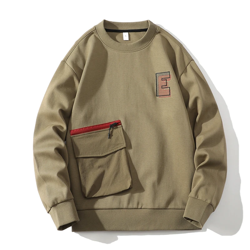 Autumn Spring 2024 Hoodies Sweatshirt For Men\'s Grey Blue Hip Hop Punk Pullover Streetwear Casual Fashion Clothes OverSize 5XL
