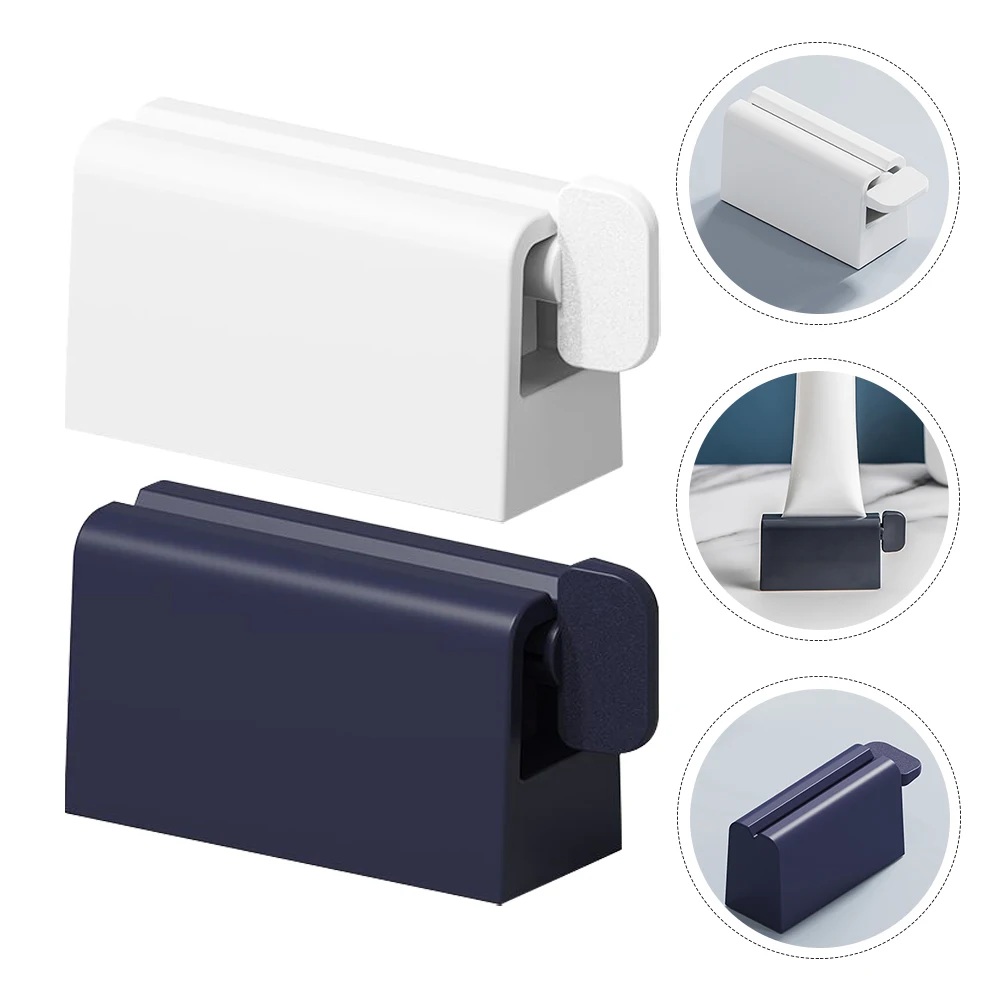 

2pcs Toothpaste Squeezer Large Caliber Manual Dispenser Plastic Squeezing Tool For Toothpaste Cream Cleanser Bathroom