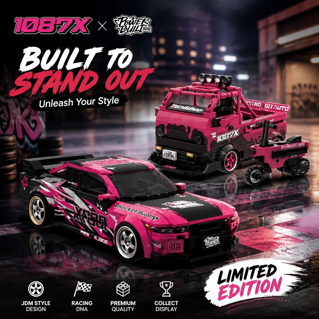 Ensemble de blocs de construction de voiture de sport 604 pièces 1087X R32, modèle de conteneur de voiture de course technique, briques à assembler soi-même, jouets pour adultes, cadeau idéal pour anniversaire ou vacances, décoration pour la maison ou le bureau