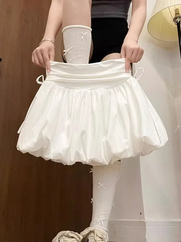 High Waist A-Line Pleated Skirt Women's Summer 2026 New Style Small Size Giant Beautiful Skirt Flower Bud Pants