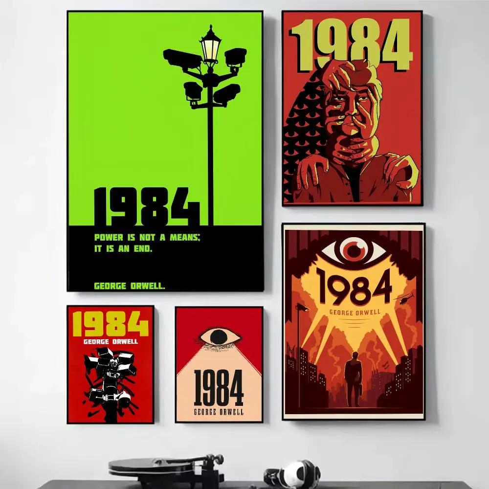 1984 G-George Orwell Painting Calligraphy Self Adhesive Wall Art Waterproof Print For Bedroom Living Room Hallway Home Decor