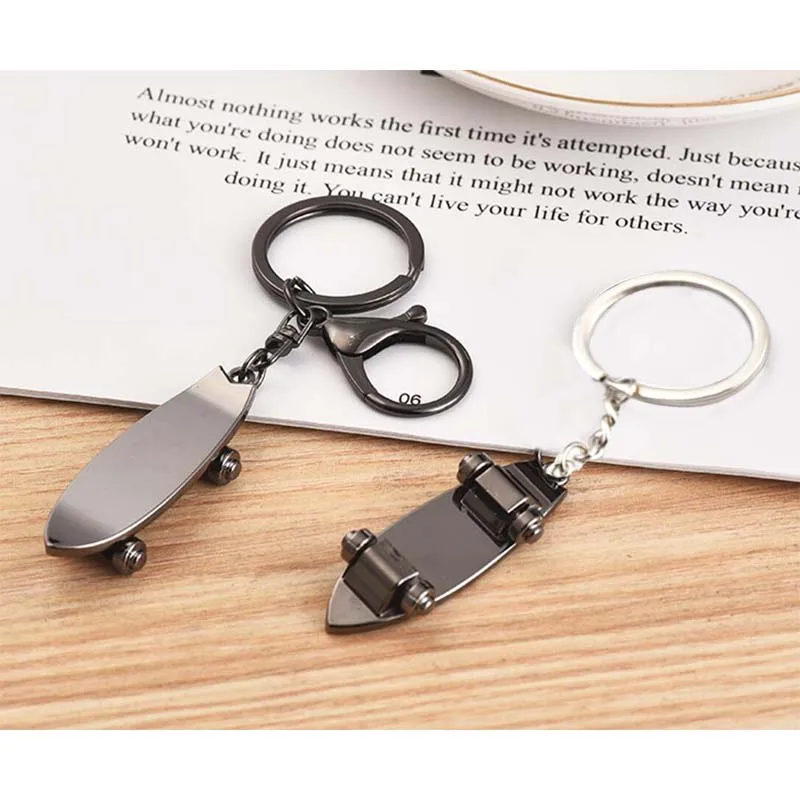 Skateboard Metal Keychain for Men Car Key Ring Fashion Key Ring Keychain Skateboard Gifts for Skate Lover