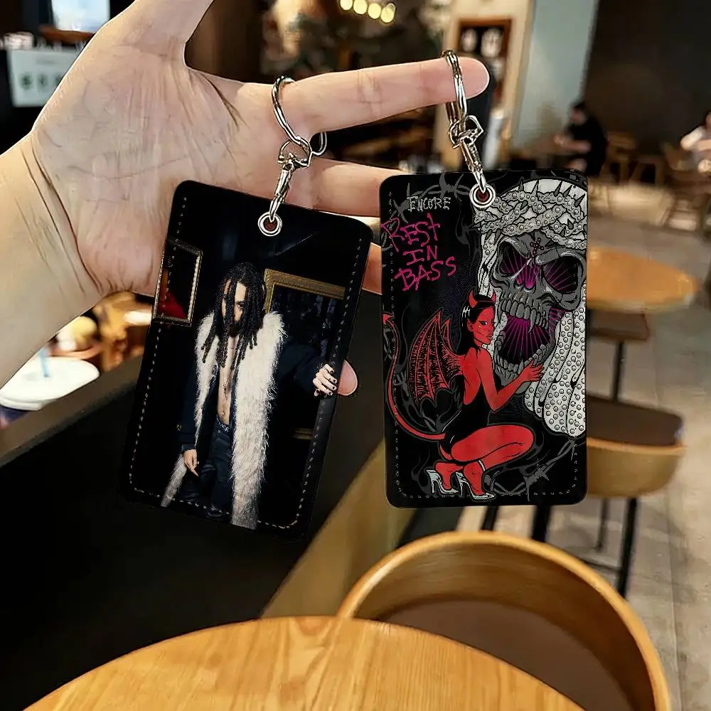 Rapper C-Che Singer Rest in Bass Card Holder With Keychain Executive Protection For Bank Credit Subway Bus Case