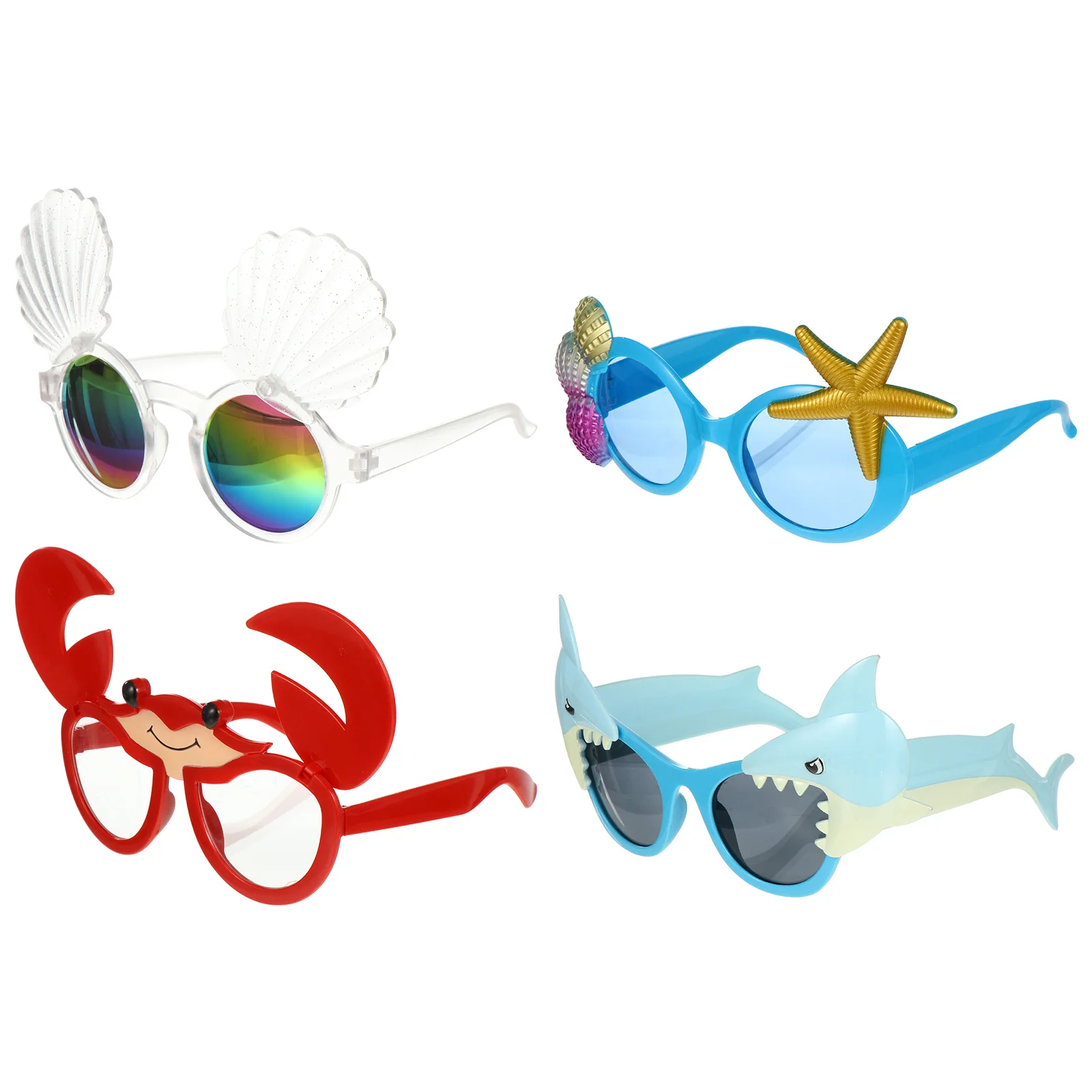 4 Stuks Krab Brillen Plastic Hawaii Party Bril Creatieve Grappige Brillen Rekwisieten voor Kostuum Carnaval Maskerade Photo Booth
