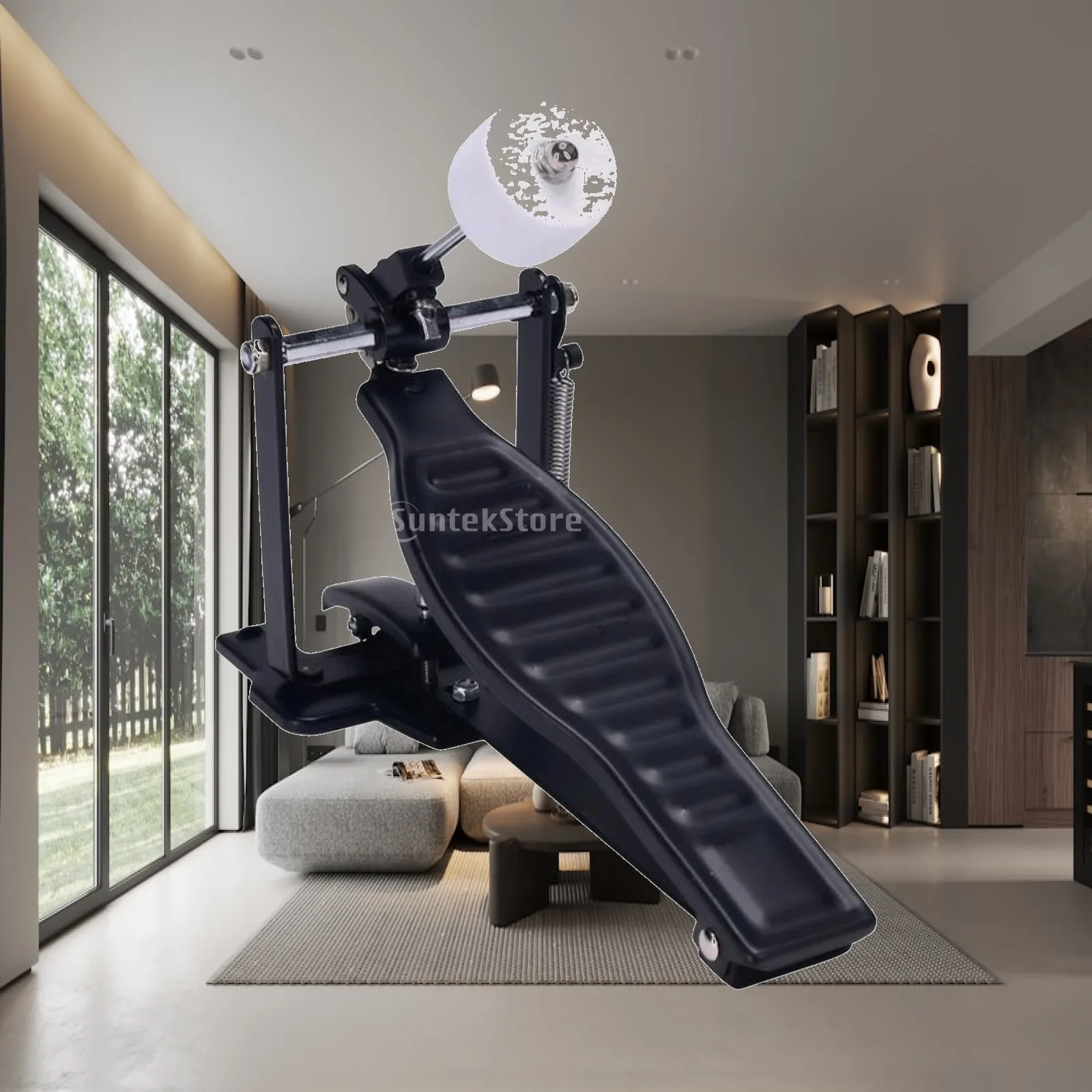 Bass Drum Pedal Smooth Kick Pedal Beater Compact Hardware Low-Noise for Drummers, Live Performances, Rehearsal Rooms