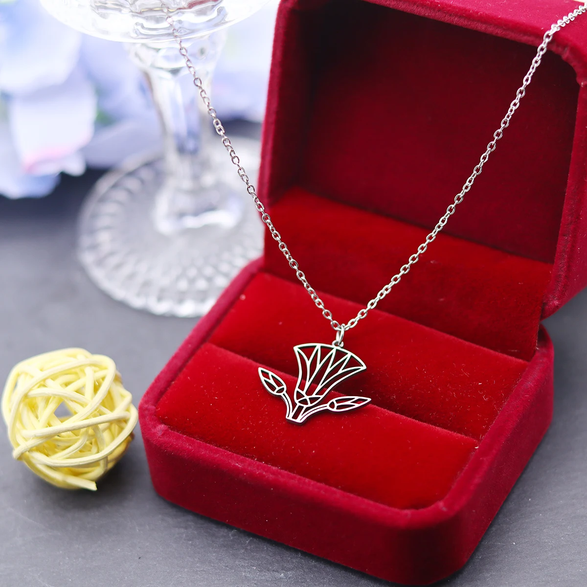 نبات الأزهار الترقوة المختنق قلادة من الفولاذ المقاوم للصدأ لذيذ صباح المجد زهرة قلادة سلاسل قلادة للنساء فتاة مجوهرات #6