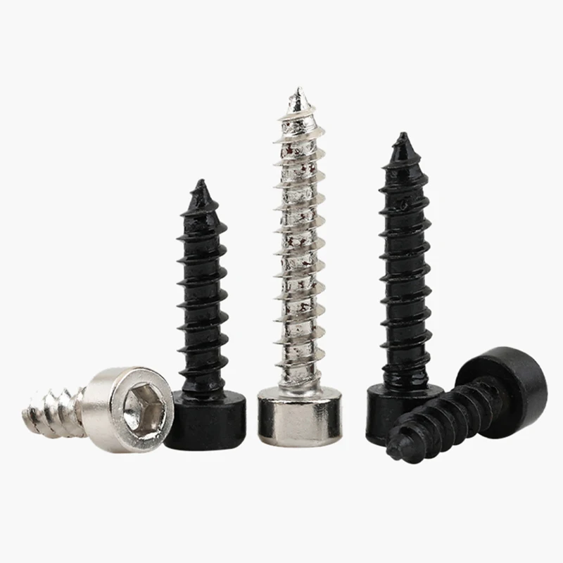 304 Stainless Steel/ Black Carbon Steel Hex Hexagon Socket Cap Head Self Tapping Screw Allen Head Screw M2 M2.6 M3 M3.5 M4 M5
