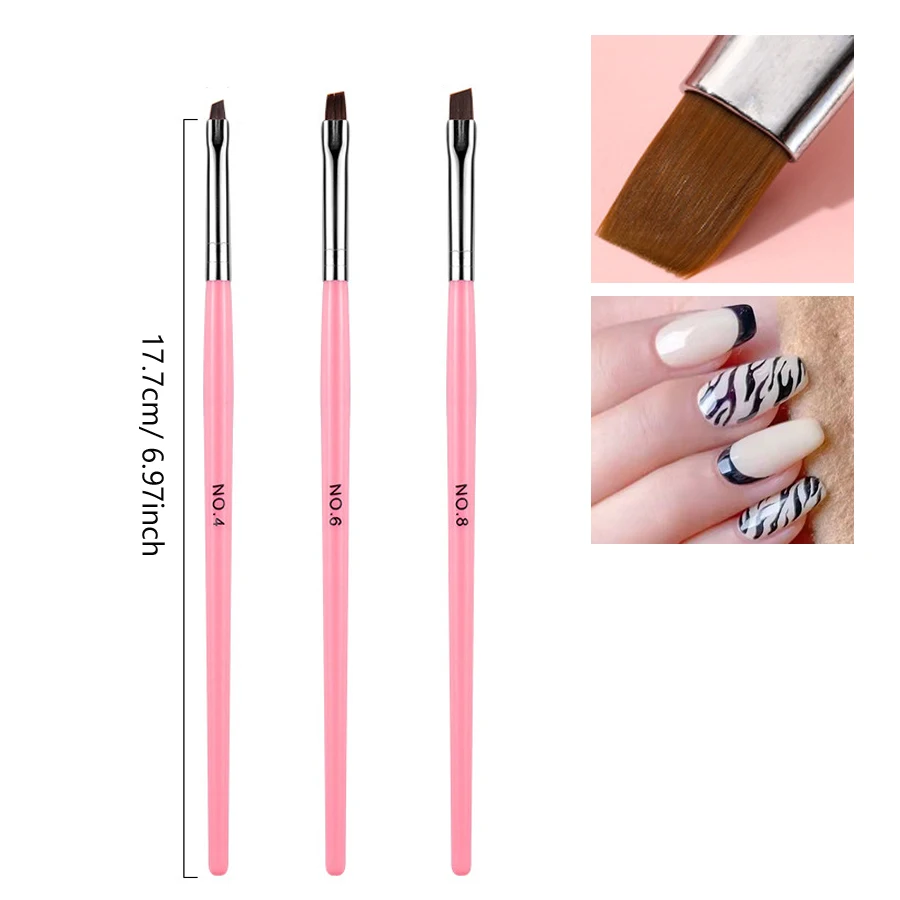Nail Art Pinsel Set, Dual-Ended Dotting Pen Zeichnung Schnitzen Marmor Nagelstift Flat Liner für Acryl Gel Polish Maniküre – Detail 6