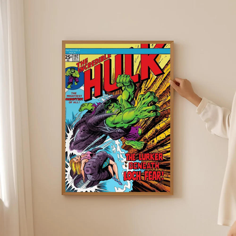 خارقة HULK ريترو كاريكاتير المشارك لزجة جدار الفن الطباعة غرفة المعيشة المنزلي غرفة نوم بار ديكور جمالي
