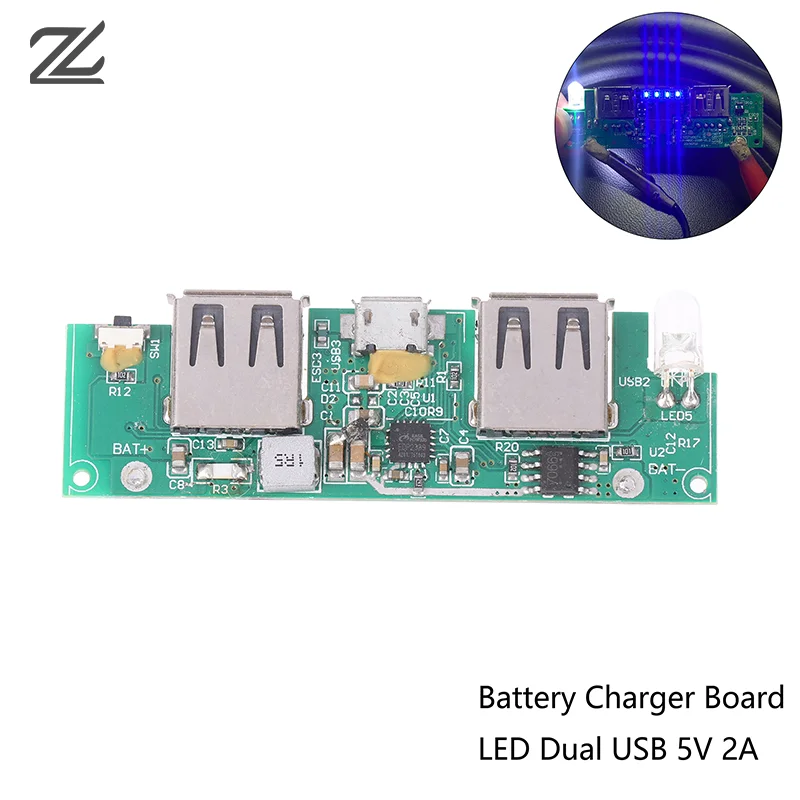 Dual USB 5V Mobile Power Motherboard EDP2339 Main Control Phone Power Bank Circuit Board With LED Light DIY Accessories