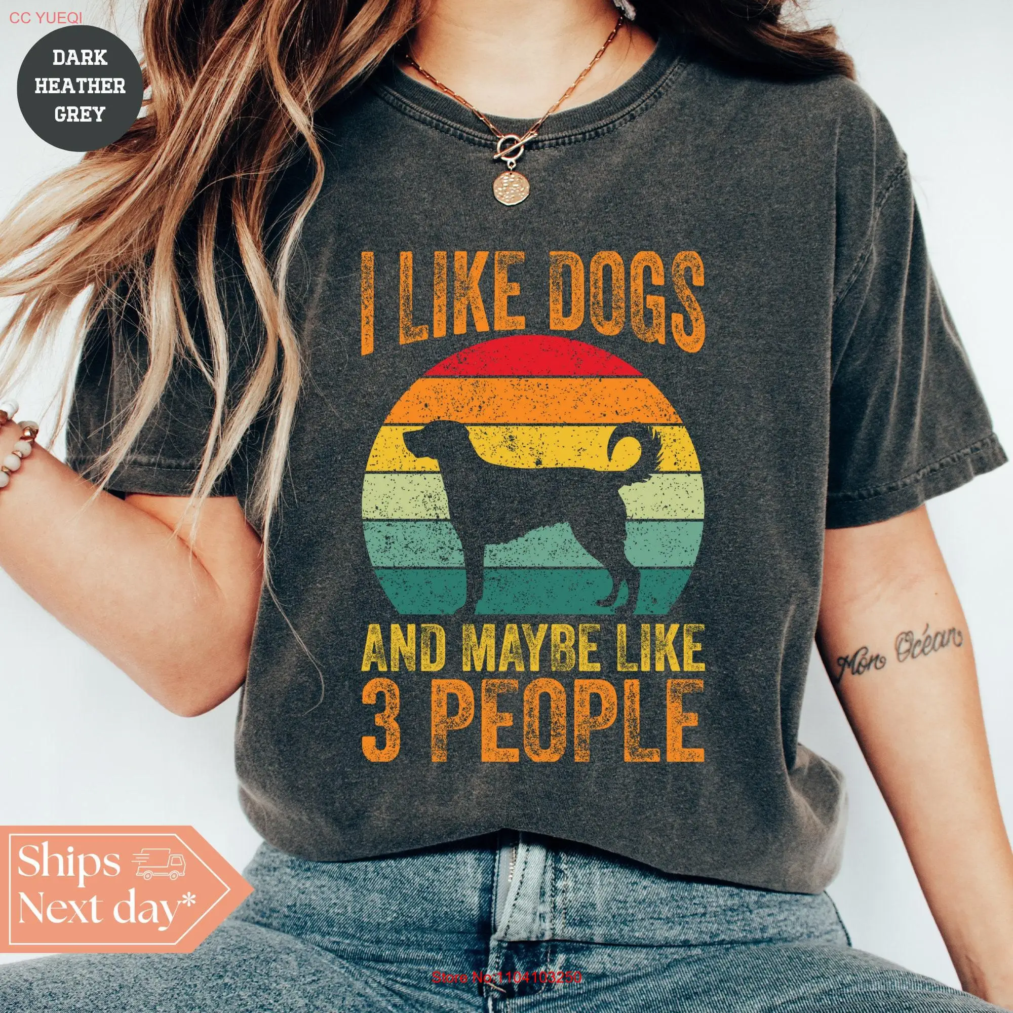 I Like Dogs And Maybe 3 People T Shirt Dog Lover Mom Comfort Colors long or short sleeves