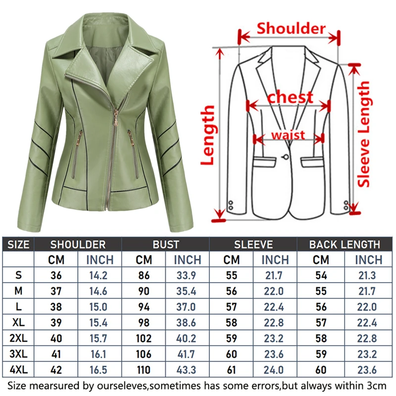 White Lapel PU Jacket Women\'s Motorcycle Leather Jackets Fashion Casual Women Coat Red Black Green Outerwear Female Overcoat