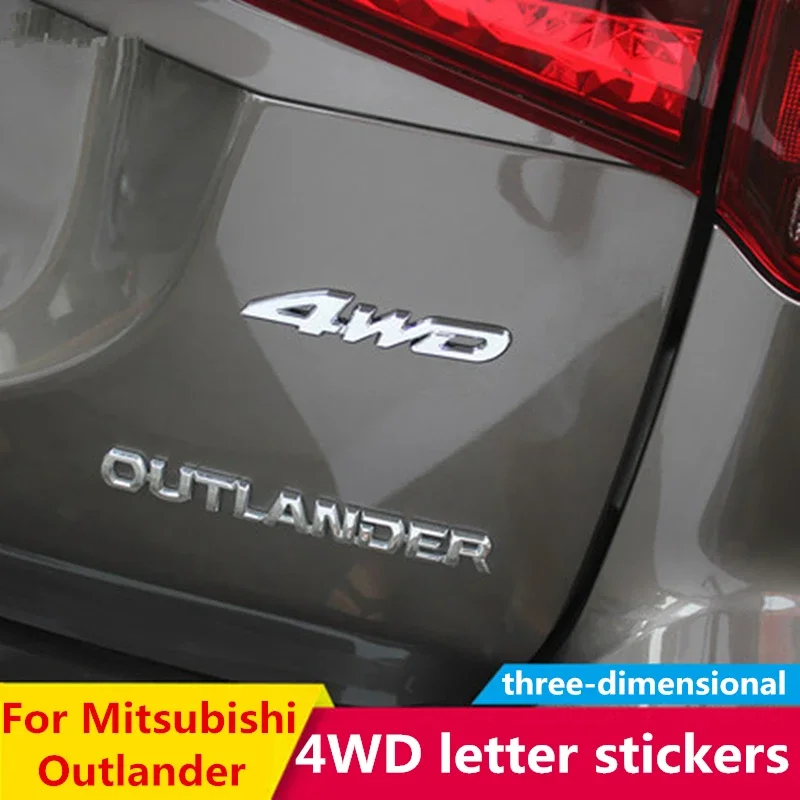 For Mitsubishi Outlander Pajero 2009-2023 Exterior Modified special 3D 4WD letter stickers four-wheel drive logo stickers