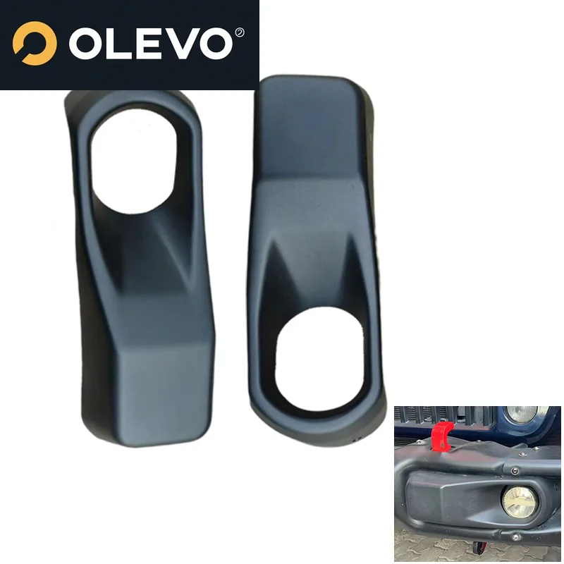 New 2pcs Front Bumper Fog Light  Cover Trim Guard for Jeep Wrangler JL 10th Anniversary Rubicon Steel Front Bumper 2018-2025 - view 5