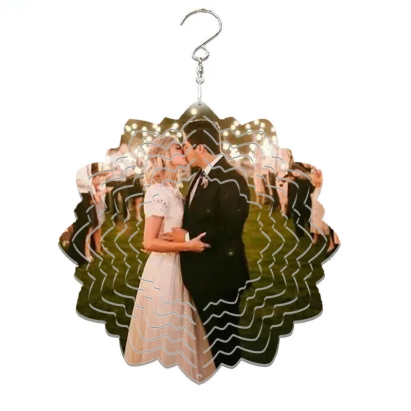 Couple Style Wind Power White Coated Aluminum Plate Double-Sided Printing Heat Transfer Sublimation Wind Chime image 5