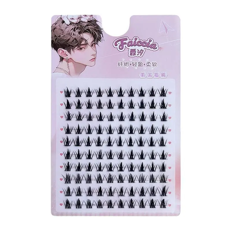 Grote Ogen Manga Valse Wimper Enkele Cluster Natuurlijke Kleine Duivel Wimper Extensie Zachte Simulatie Wimper Make-Up Tool Herbruikbaar