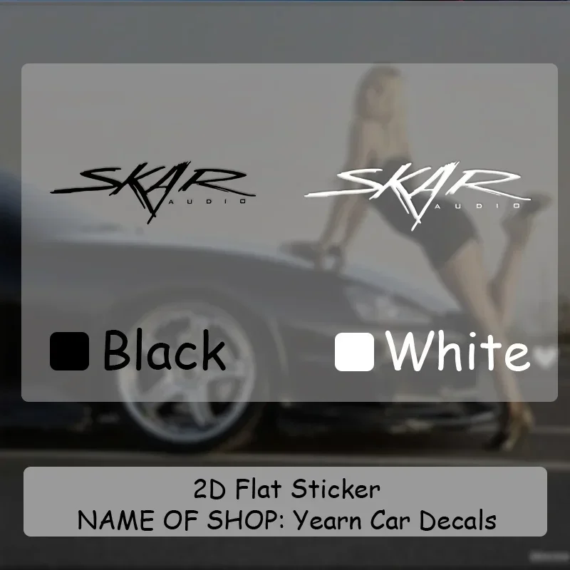 1PC SKAR AUDIO Logo Sticker Minimalist Dynamic Design Transparent Vinyl Decal Waterproof UV Resistant for Universal Decor