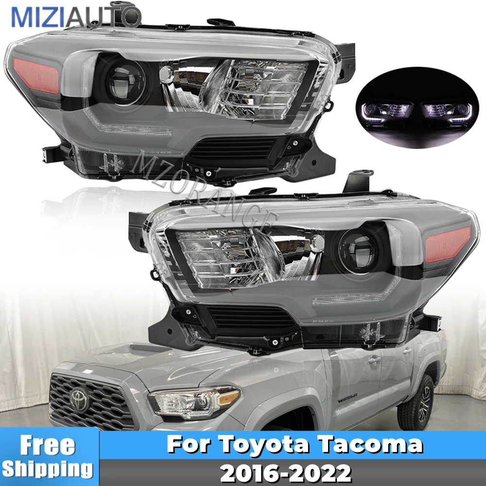 Halogen LED Headlight Assembly ​For Toyota Tacoma 2016 2017 2018 2019 2020 2021 2022 DRL Turn Signal Front Lamp Accessories