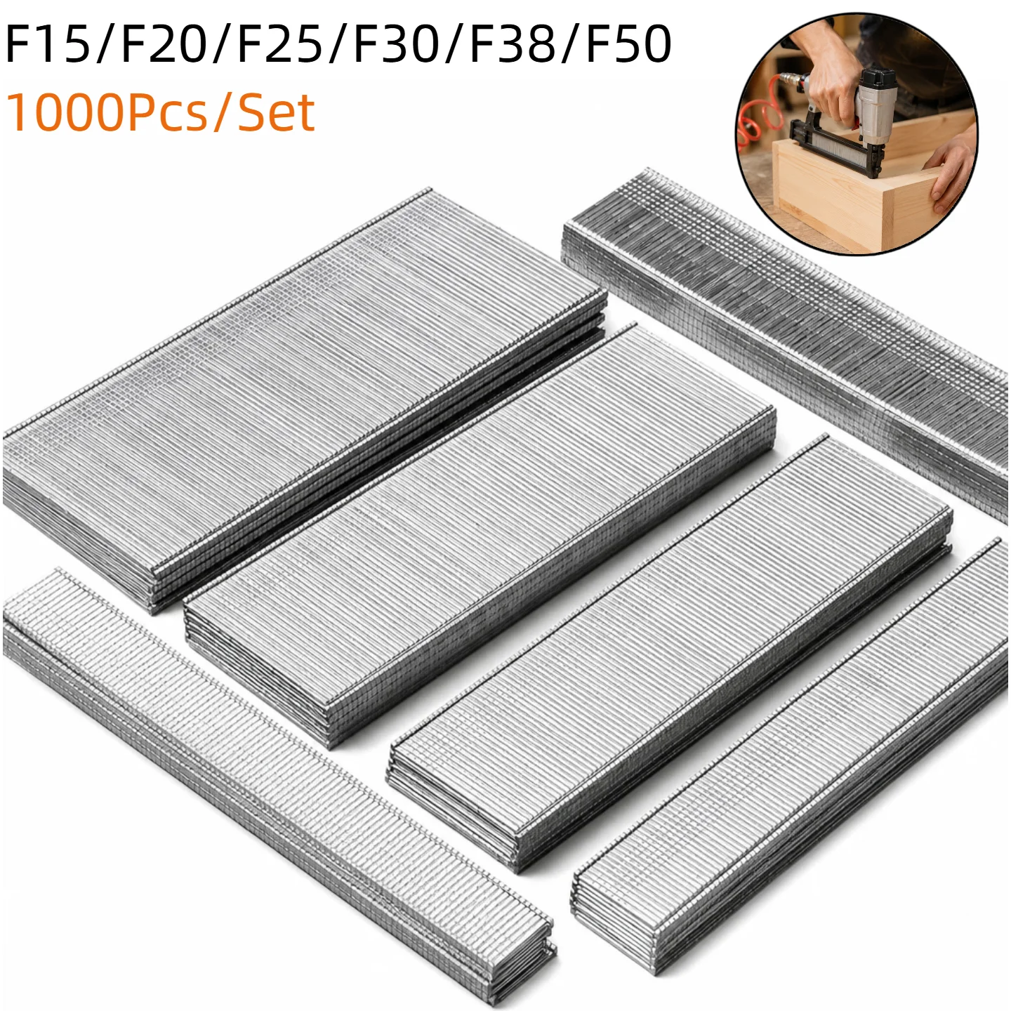 Home Improvement Brad - 1000 ชิ้น ลวดเย็บ F15/F20/F25/F30/F38/F50 ตะปูตรง สำหรับงาน