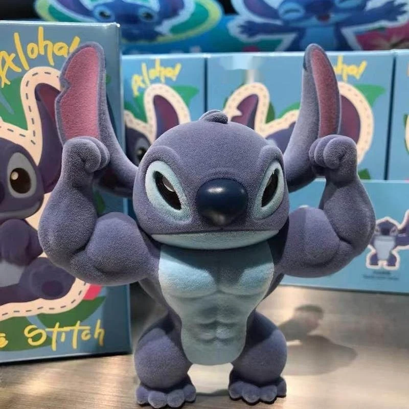 

Коллекционная фигурка Stitch Blind Box: милая, необычная, флокированная, для декора рабочего стола, подарок на день рождения для детей и фанатов аниме