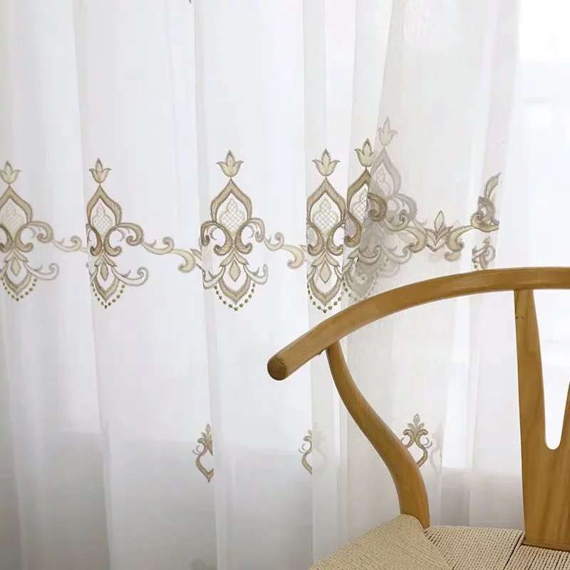

Simple European Style Hipster White Embroidered Screens Ins Style For Living Room Bedroom