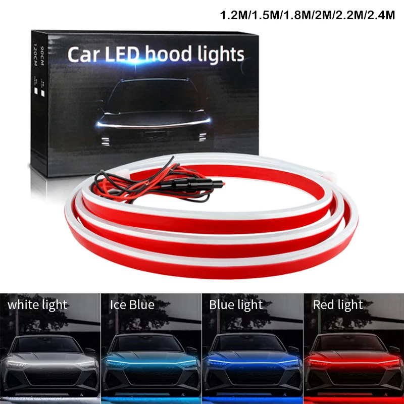 

Scan Starting Led Car Hood Light Strip Decorative Lamp Flexible DRL Daytime Running Lights Auto Headlight Strips Car Assecories