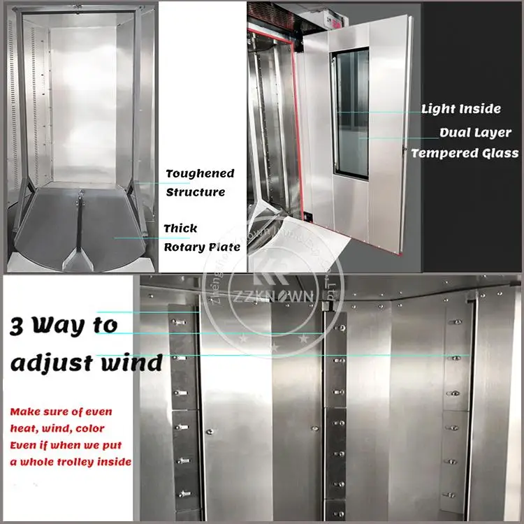 32 Trays Electric Gas Bread Making Rotary Oven with Trolley for Bakery