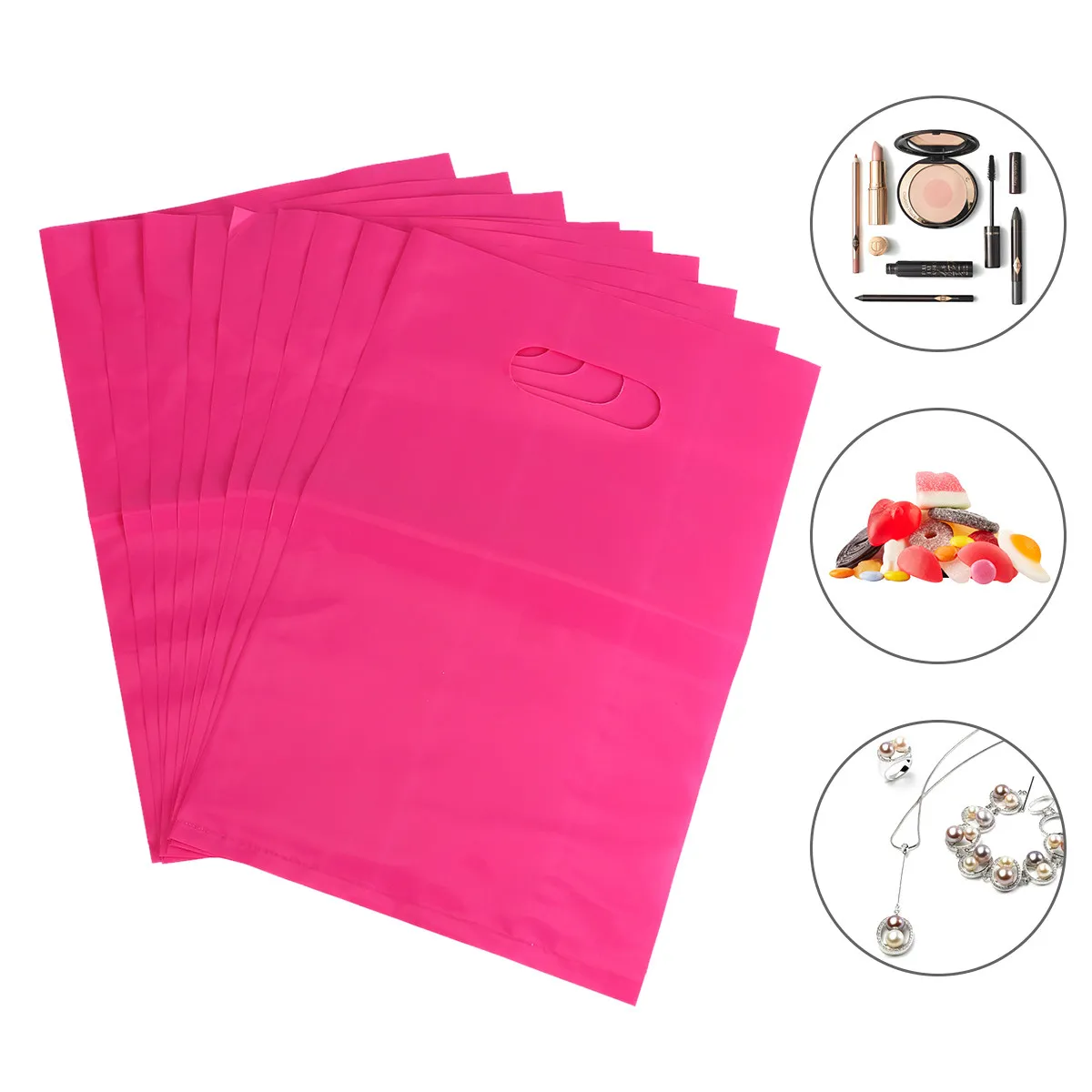 100 PCS Reusable Bags Bulk Clear for Party Favors Food Packaging Foldable Storage