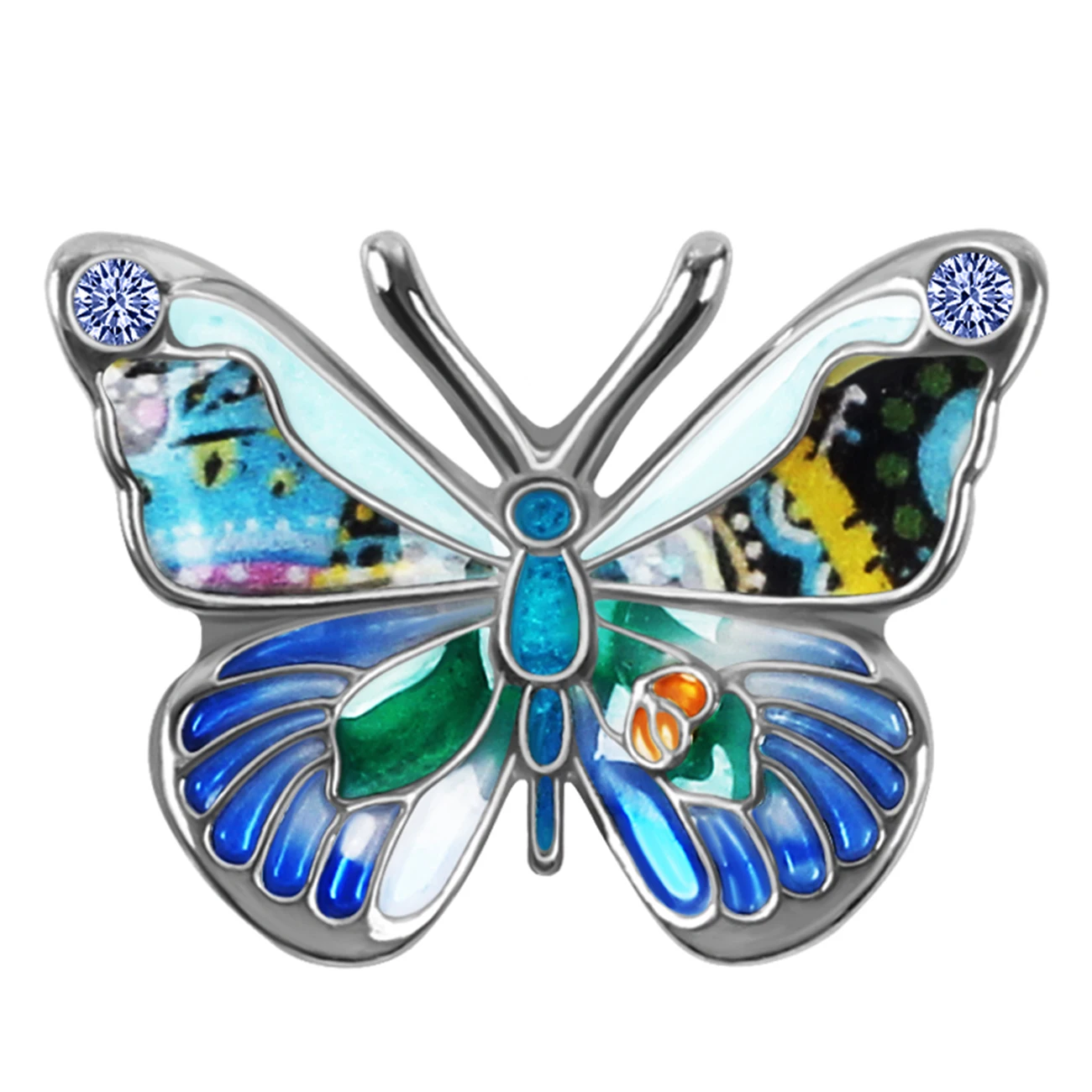 Bonsny Enamel Metal Crystal Colorful Floral Butterflies Brooches Scarf Pin Gifts Fashion Insect Jewelry For Women Teens Girls