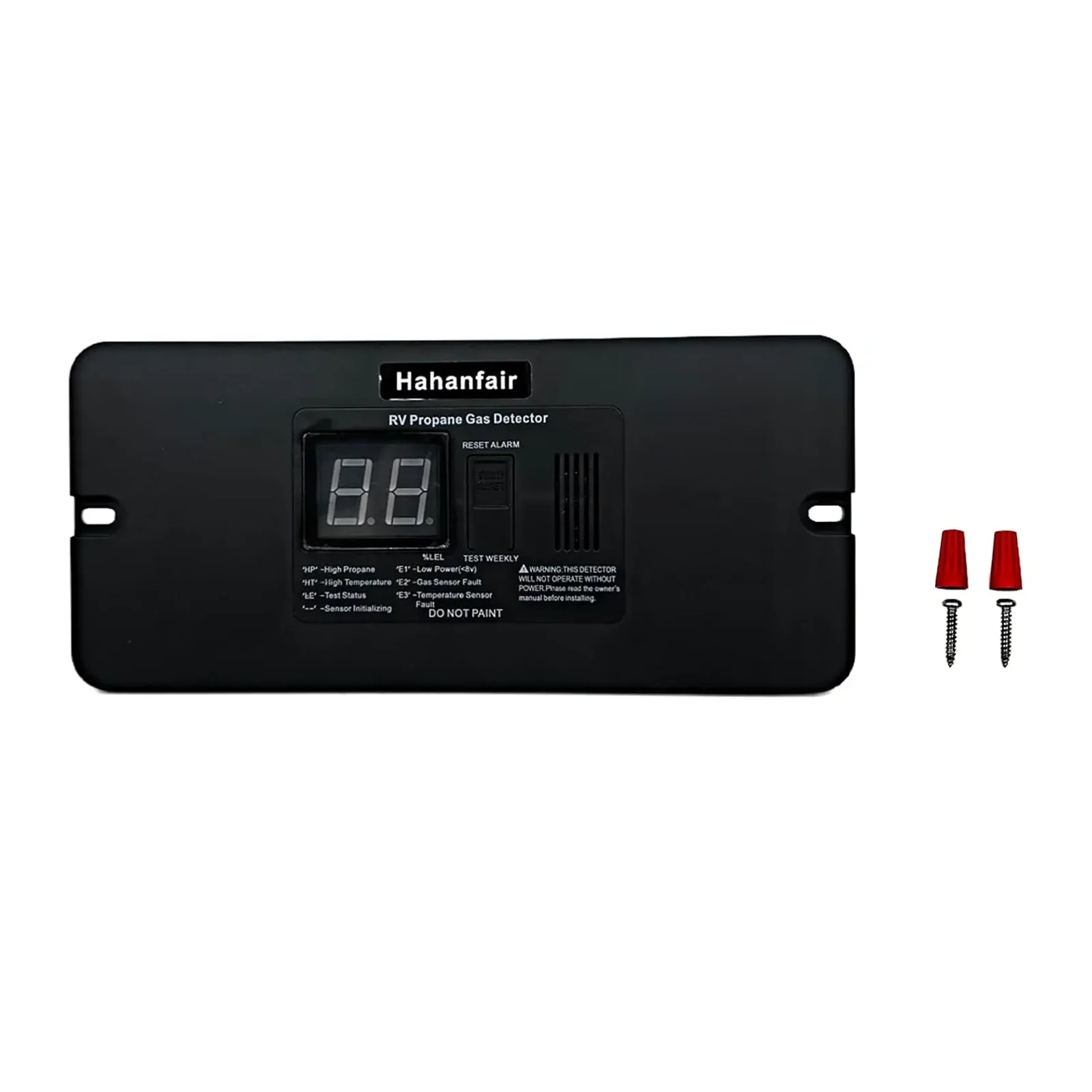 

RV Propane Gas Detector Propane Gas Alarm 85dB Alarm Sound DC 12V Fits for RV Trailers(Black Long Style)