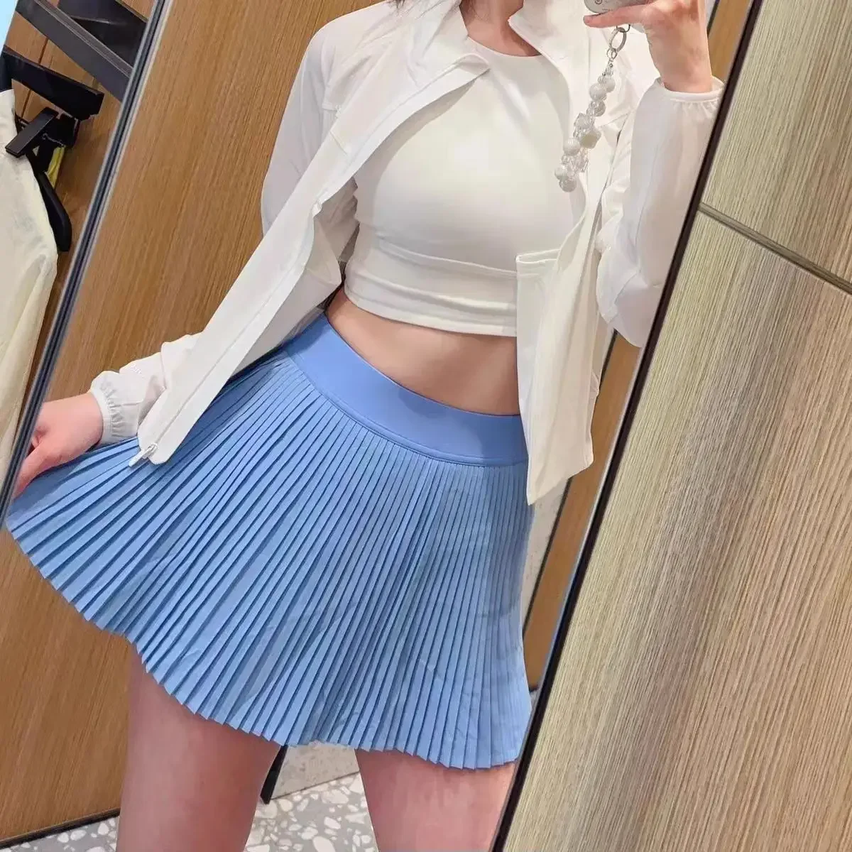 

New Lemon Girl Tennis Skirt High Waist Pleated Skirt Elastic Golf Skirts Women Sports Workout Yoga Skirt Shorts Sports Skorts