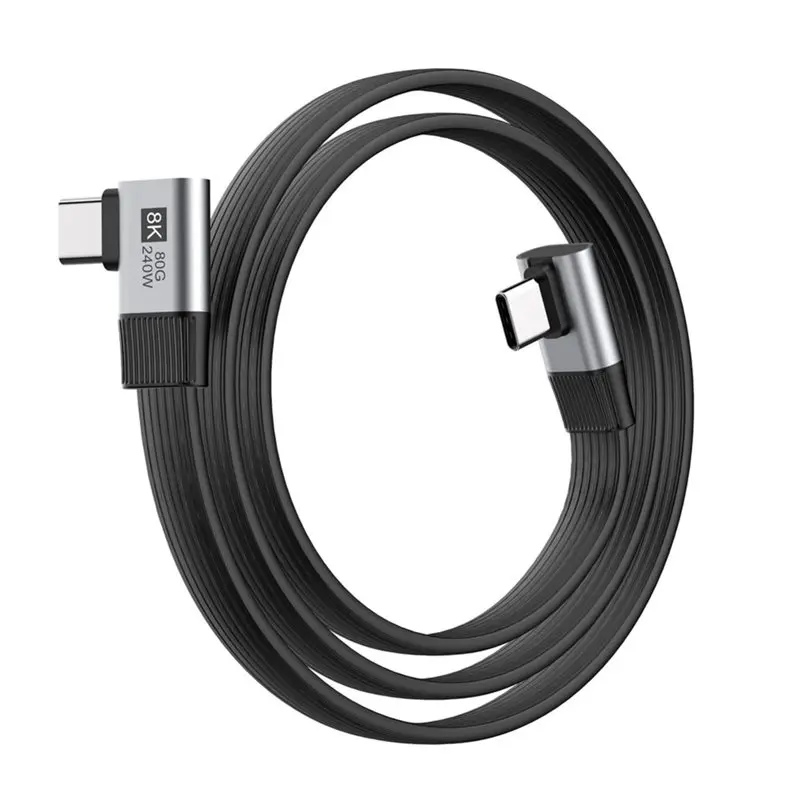 [B24B!】 Fast Charging Cord USB C To USB C Cable Right Angle USB Type C 90 Degree PD 240W 80G Elbow To Stereo 80CM