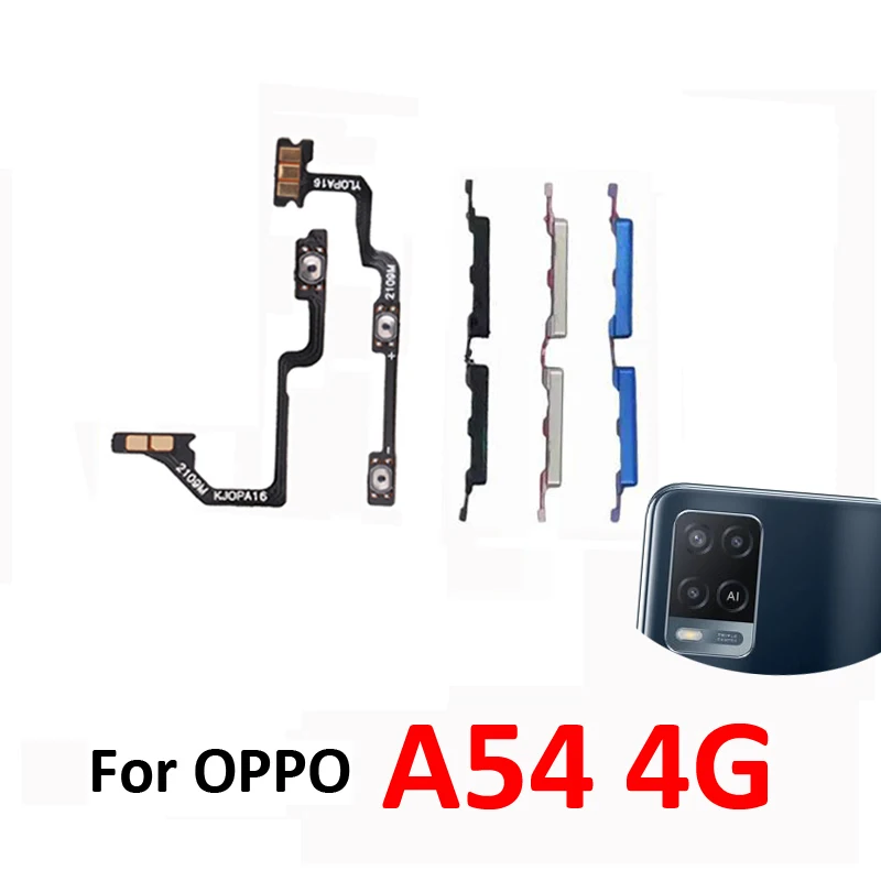 Per Oppo A54 4G CPH2239: Nuovo Pulsante Esterno Volume Su/Giù, Cavo Flessibile Interno, Parti di Ricambio Nero Blu Argento