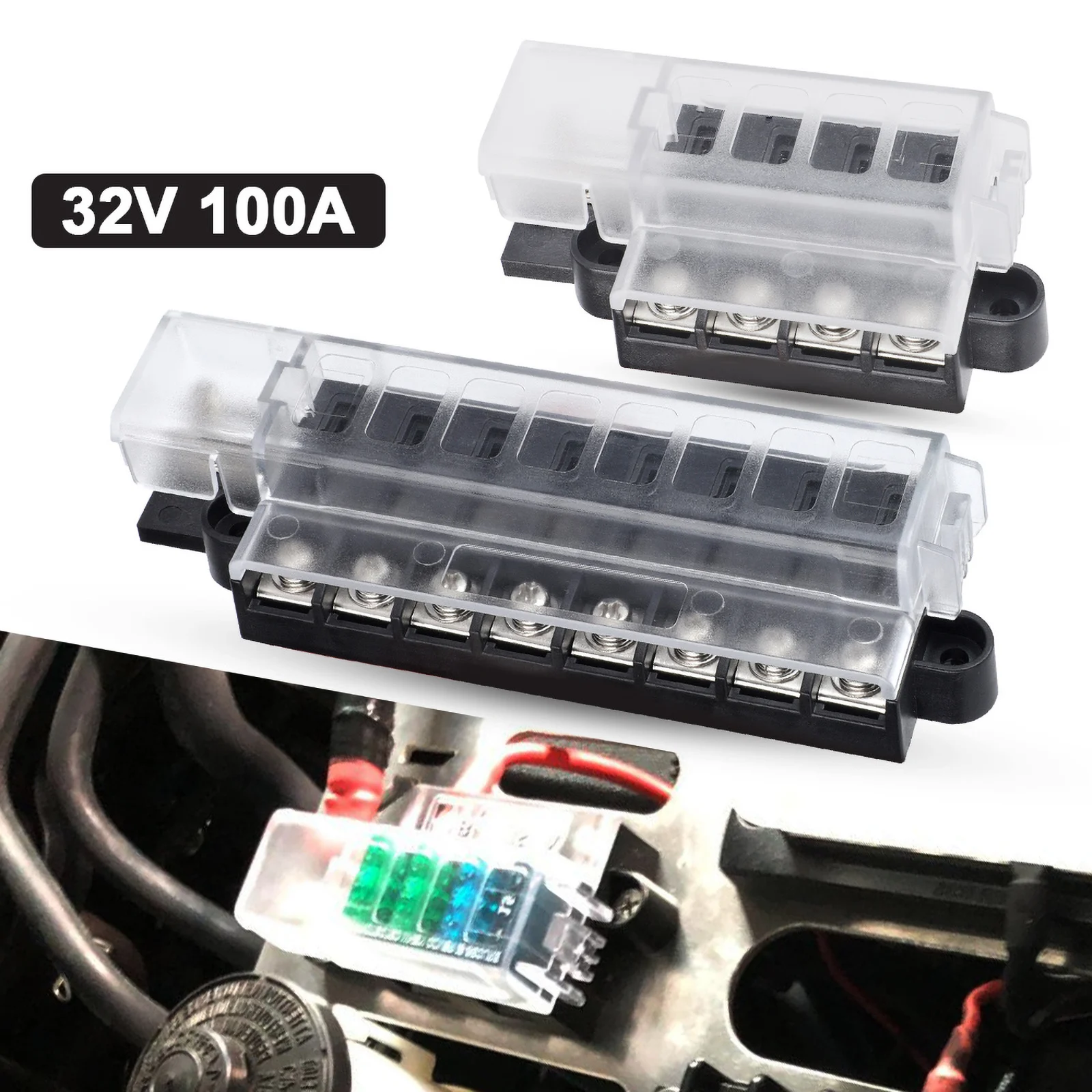 

4/8 Way Car Truck Circuit Fuse Box Car Fuse Accessory 12V 24V Circuit Breaker Blade Fuses Circuit Standard ATO