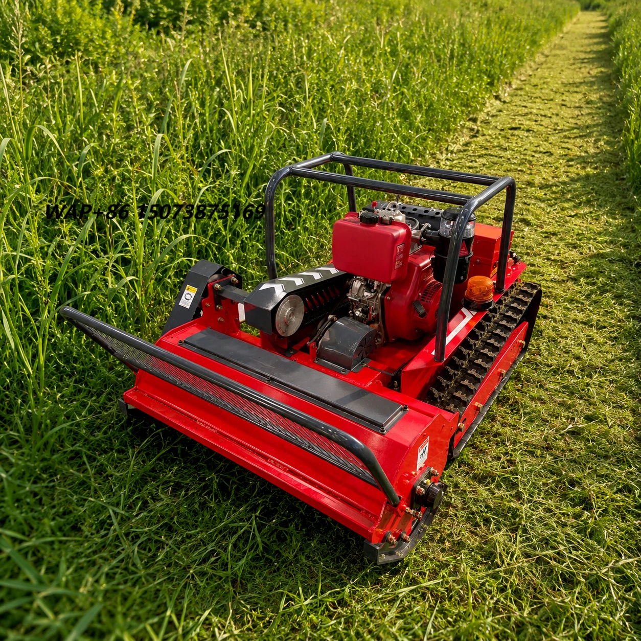 High Power  Lawn Flail Mower with Self Propelled System, Heavy Duty Grass Cutter for Hard Vegetation Shredding