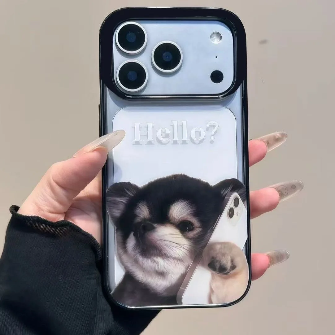 

Забавный милый противоударный чехол для телефона с изображением собаки для iPhone 17 Pro Max, 16 Plus, 15, 14, 13, 11, силиконовая задняя крышка для iPhone 12, XR, X, XS