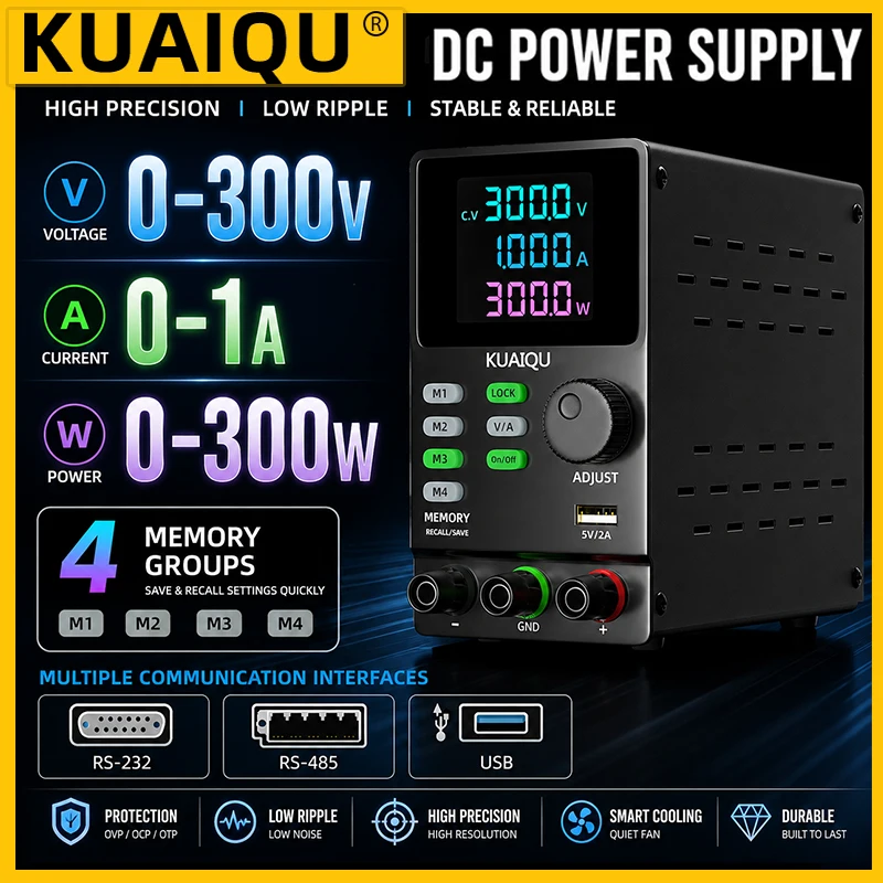 Switching Dc Power Supply 300V 1A - KUAIQU 300V 1A 300W Ayarlanabilir Laboratuvar