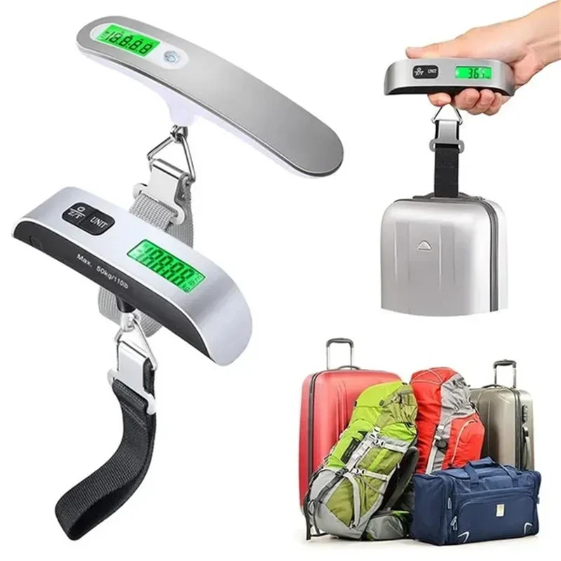 Portable LCD Digital Hanging Scale Luggage Suitcase Baggage Weight Travel Scales with Belt for Electronic Weight Tool 50kg/110lb