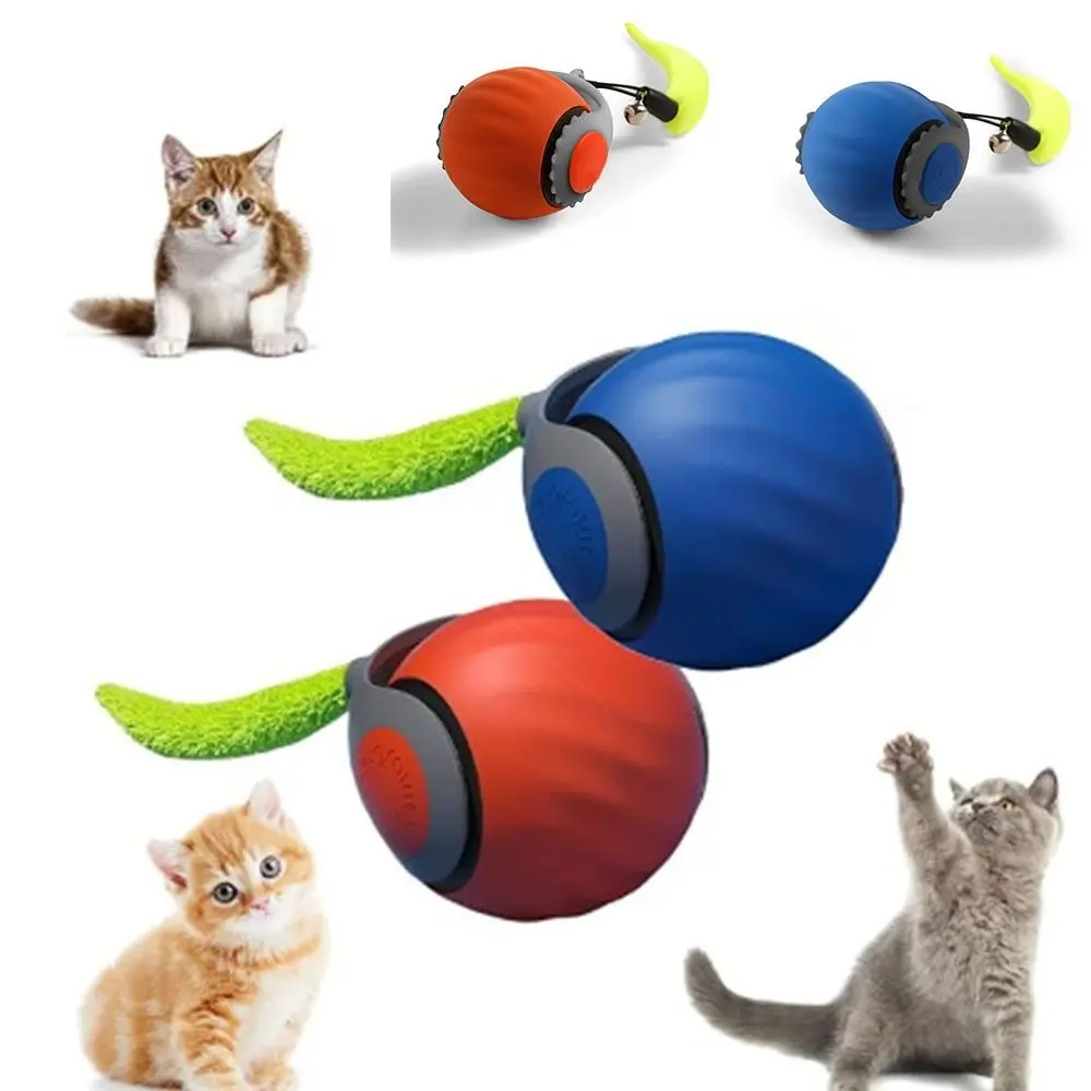 

Gravity Sensor Cat Interactive Ball Automatic Moving Flexible Pet Toy Ball with Faux Tail Silicone Jumping Rolling Ball Training