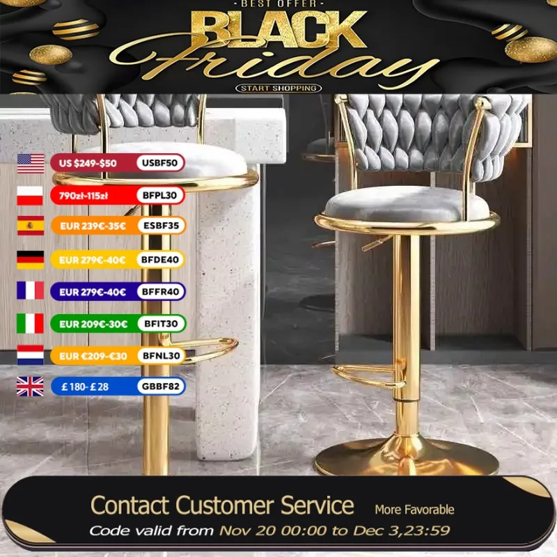 

Minimalist Kitchen Bar Stools Swivel Adjustable Counter Dinning Bar Stools Industrial Sustainable Taburetes De Bar Furniture